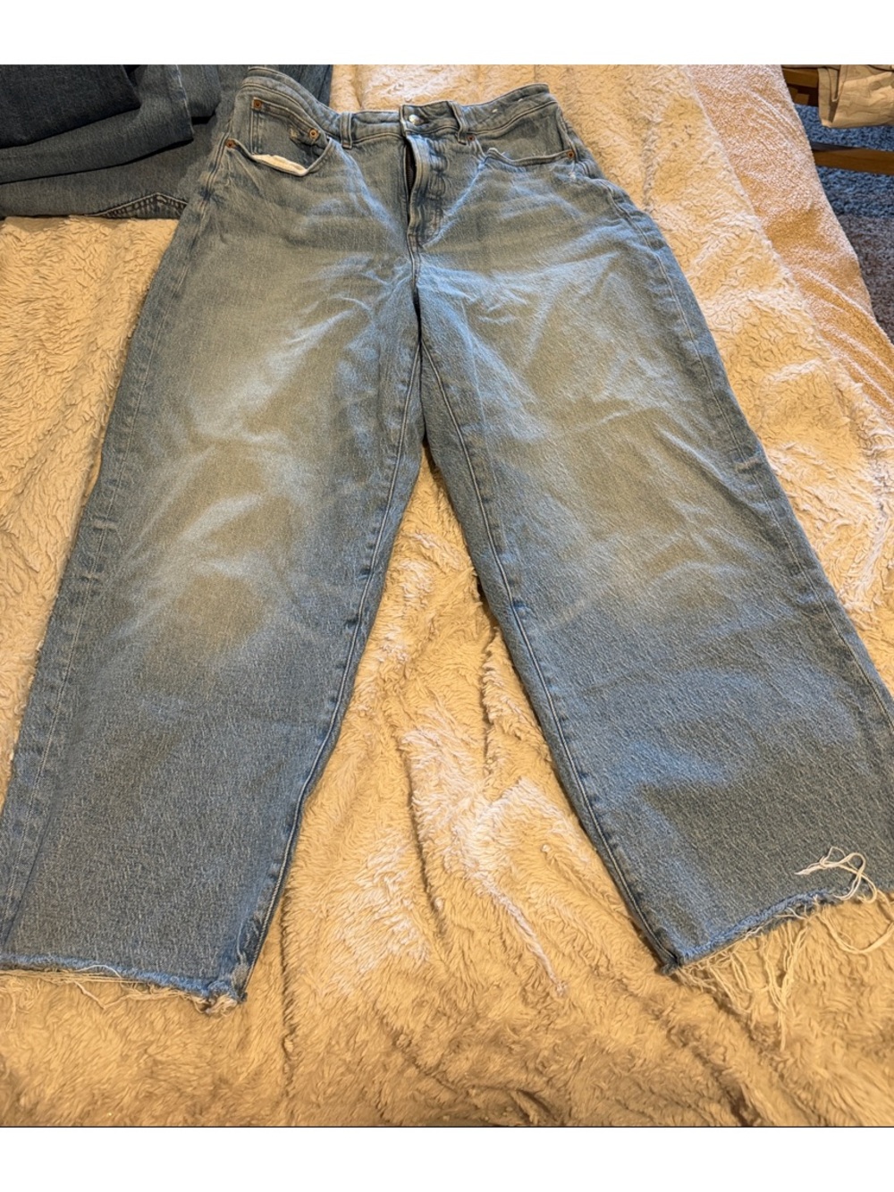 Madewell Perfect Vintage Wide Leg Crop Washed Light Blue Wide-Leg Jeans - Picture 2 of 4
